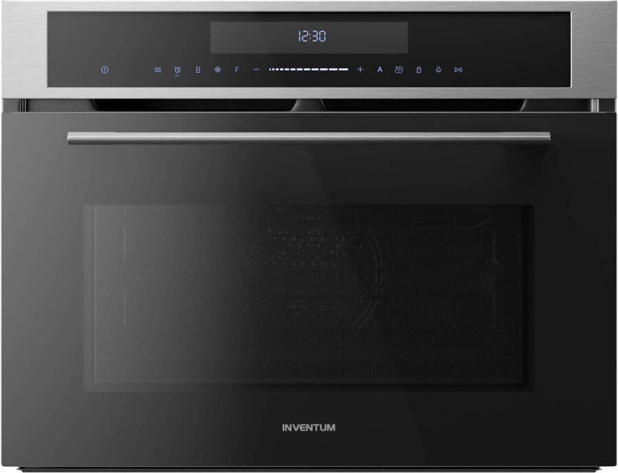 Inventum IMC4535RT Inbouw combi-oven Hetelucht Magnetron Grill 50 liter 45 cm hoog Tot 250 graden Zwart RVS