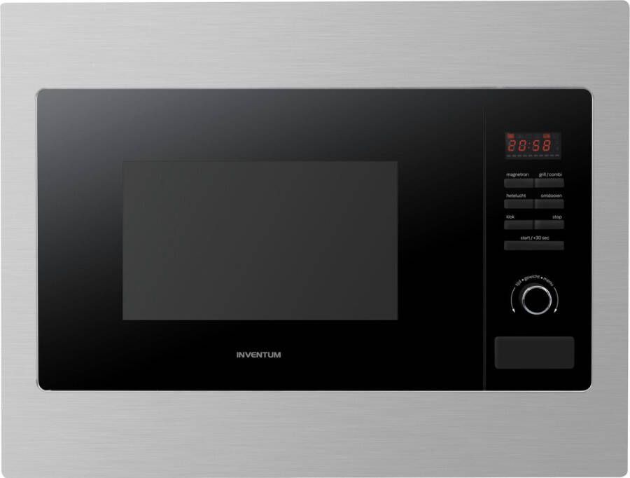 Inventum IMC6125F Inbouw combi-oven Hetelucht Magnetron Grill 25 liter 45 cm hoog Tot 220°C RVS Zwart