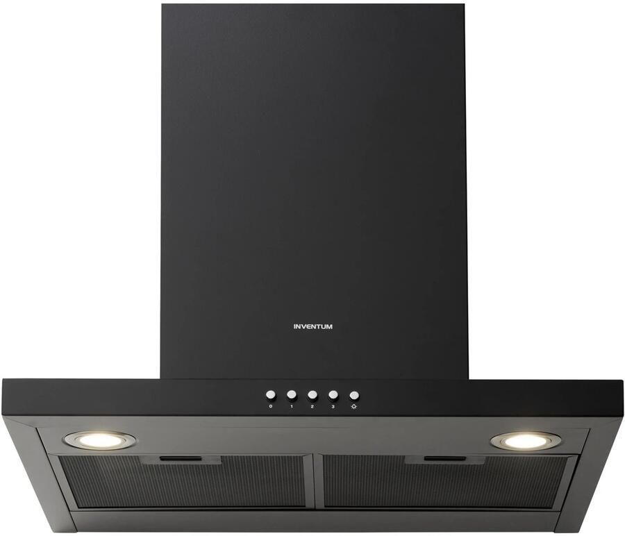 Inventum AKB6005ZWA Wandschouw afzuigkap 60 cm 645 m³ h 3 standen Energieklasse A Zwart