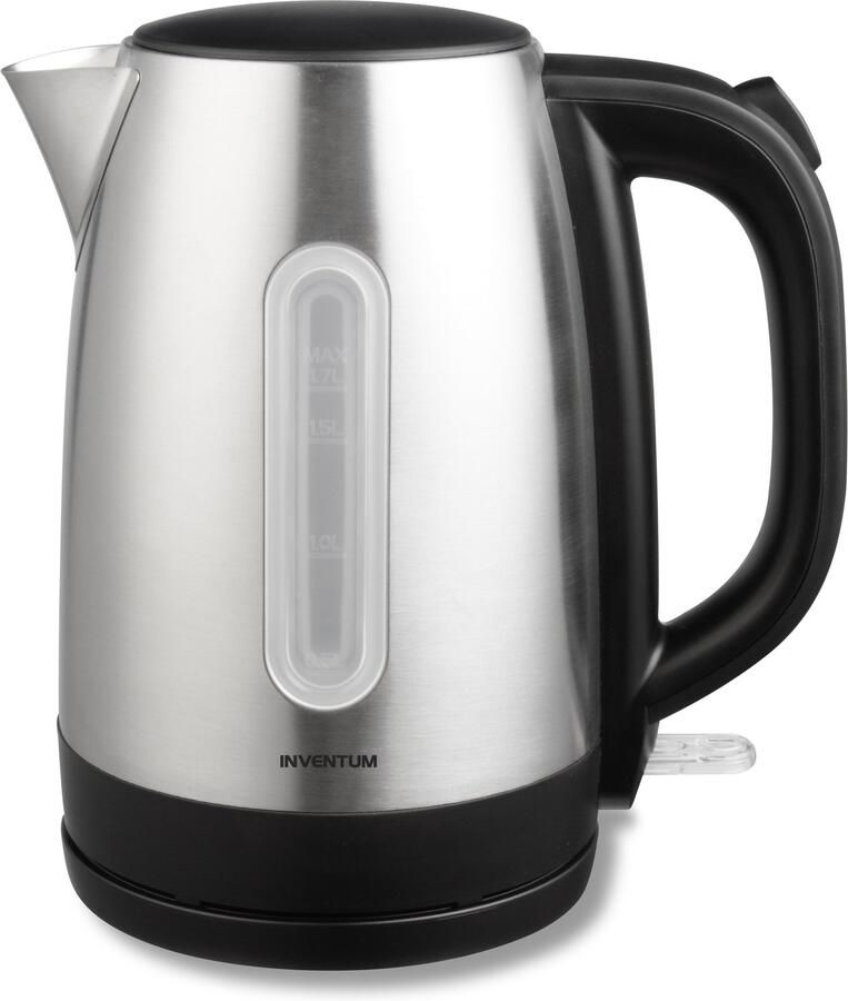 Inventum CBW010 Waterkoker Inhoud 1 7 liter Anti-kalkfilter Droogkookbeveiliging 2200 watt RVS Zwart