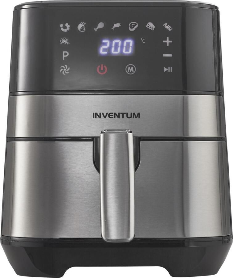 Inventum GF350HLD Airfryer Hetelucht friteuse 3 5 liter 8 automatische programma's 80 tot 200 graden 1500 watt Zwart RVS - Foto 2