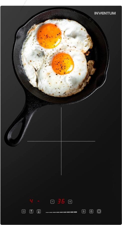 Inventum IKI3008 inbouw inductiekookplaat 30 cm 1-fase 2 kookzones Boost Timer Kinderslot Randloos Elektrische kookplaat 2 pits Zwart - Foto 2