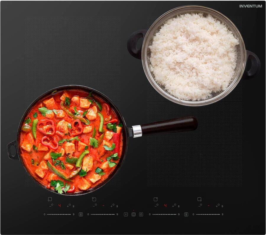 Inventum IKI6045 Inductie Kookplaat Inbouw Inductieplaat 4 Kookzones 1 of 2 Fase 60 cm