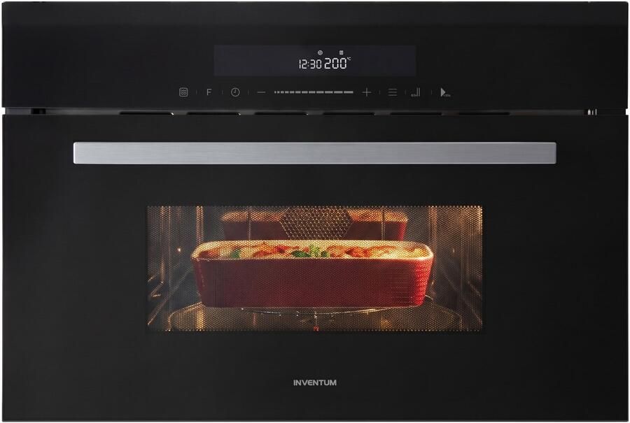 Inventum IMC3834GT Inbouw combi-oven Hetelucht Magnetron Grill 34 liter 38 cm hoog Tot 220 graden Zwart RVS - Foto 2