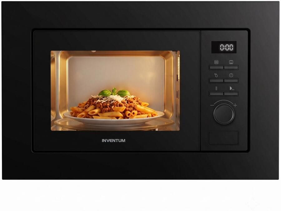 Inventum IMC6020FZWA Inbouwmagnetron met grill 21L 800W 38cm 8 kookprogramma's Zwart