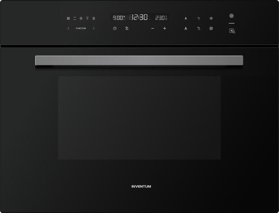 Inventum IMC6044GT Inbouw combimagnetron 44L 900W 45cm Hetelucht- en grillfunctie 13 kookprogramma's 4 combistanden Kinderslot Zwart