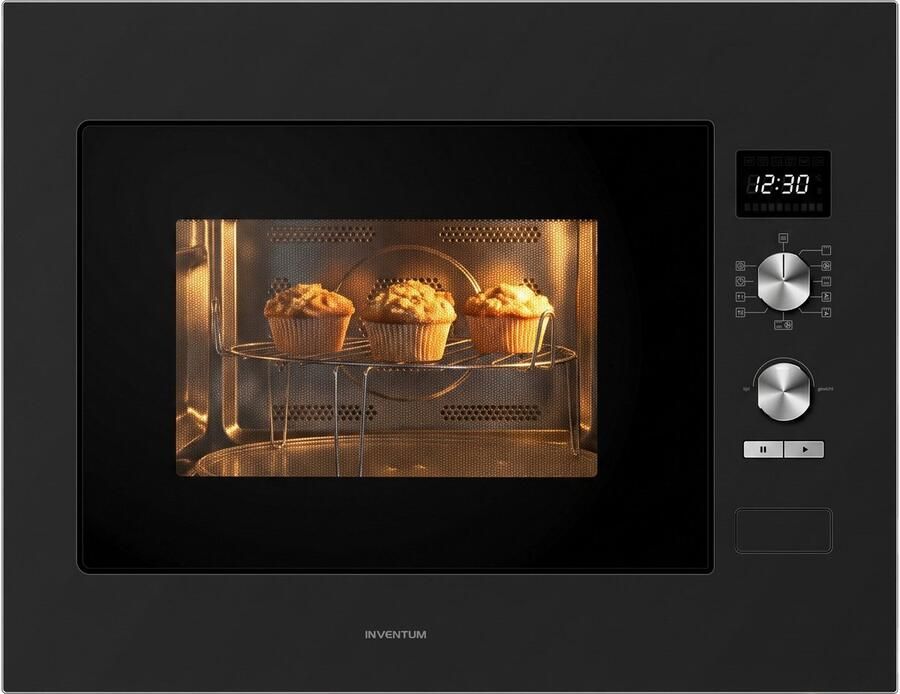 Inventum IMC6132FZWA Inbouw combi-oven Hetelucht Magnetron Grill 32 liter 45 cm hoog Tot 220 graden Zwart RVS - Foto 2