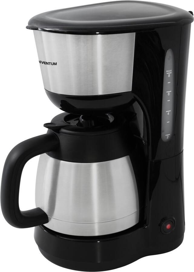 Inventum KZ618 Koffiezetapparaat 1 liter 8 kopjes Filter 1x4 Thermoskan Filterkoffie Zwart RVS