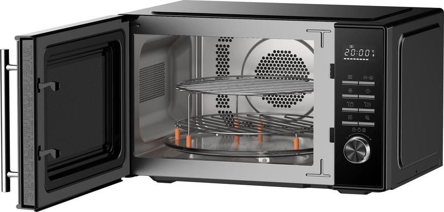 Inventum MN237CB Combimagnetron 23L 900W Hetelucht- en grillfunctie 10 kookprogramma's 4 combistanden Ontdooifunctie Kinderslot Zwart
