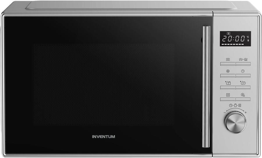 Inventum MN237CS Vrijstaande combimagnetron Heteluchtoven Grill 23 liter 900 watt 10 kookprogramma's Zilver