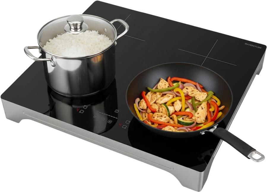Inventum VKI6010ZIL inductie kookplaat 4 kookzones 59 cm 1-fase plug en play Boost Timer Kinderslot Tot 2600 W Vrijstaand Zilver Zwart - Foto 2