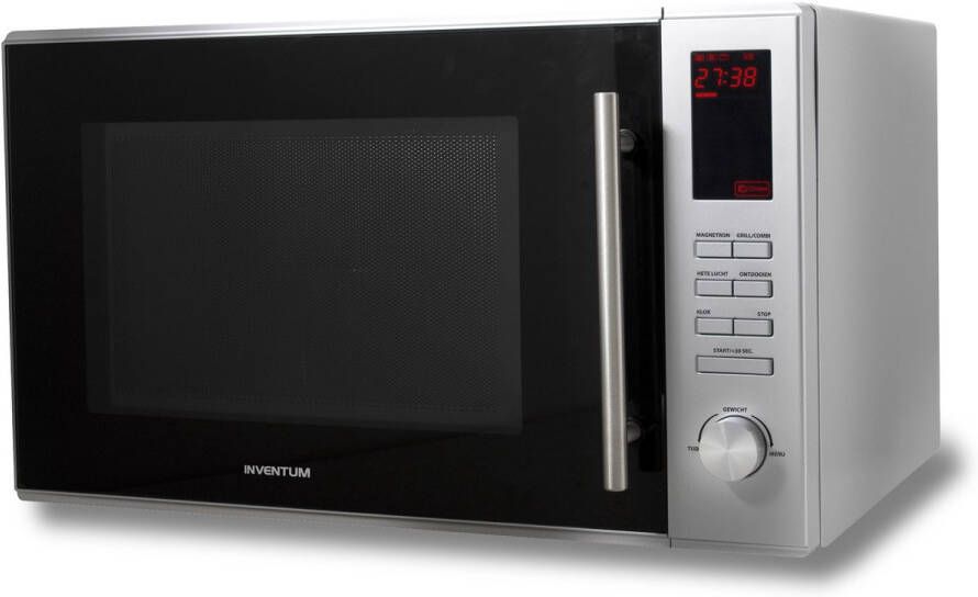 Inventum MN305C Vrijstaande combimagnetron Heteluchtoven Grill 30 liter 900 watt 10 kookprogramma's RVS Zwart
