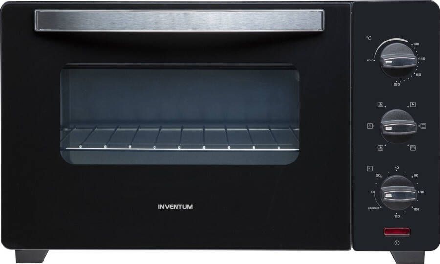 Inventum OV307B Vrijstaande heteluchtoven Draaispit 30 liter 1600 watt 6 programma's Zwart