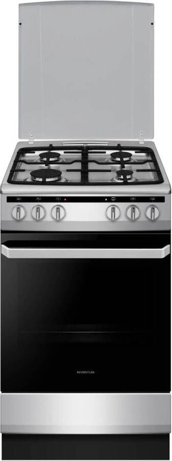 Inventum VFG5020GRVS Vrijstaand gasfornuis Elektrische oven 4 kookzones 50 cm 62 liter Zilver Zwart - Foto 4