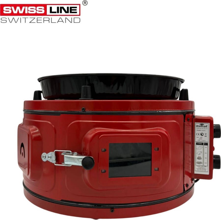 Itimat Ronde elektrische oven vrijstaand ZONDER thermostaat ROOD