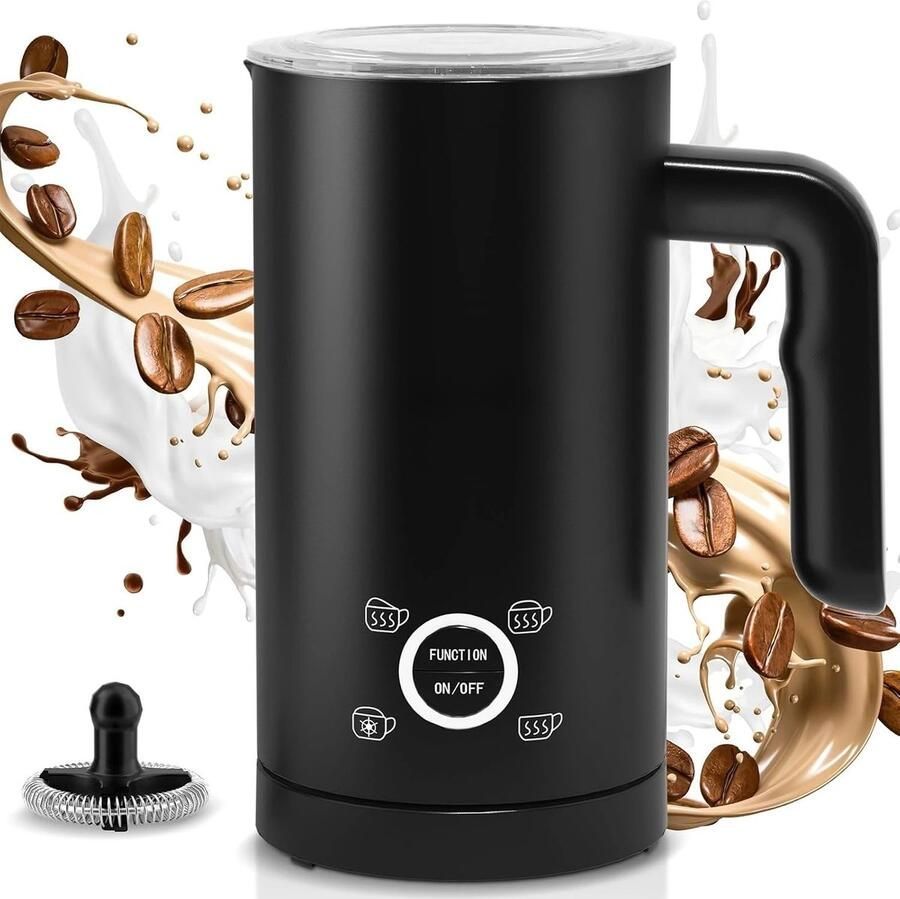ITRONIQ Melkopschuimer Elektrisch 4-in-1 Elektrische Melkopschuimer Voor Warm en Koud Melkschuim Melk Verwarmer 300 ml