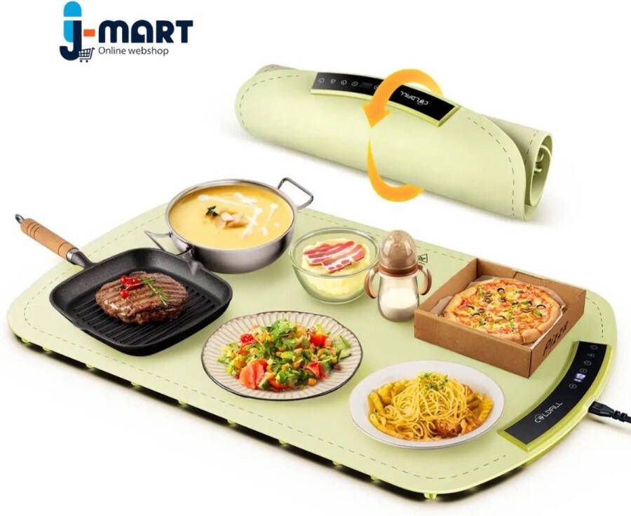 J-mart Warmhoudplaat Rechaud Warmhoudplaat Elektrisch Opvouwbaar Oprolbaar Waterbestendig 8 Standen Tot 110°C