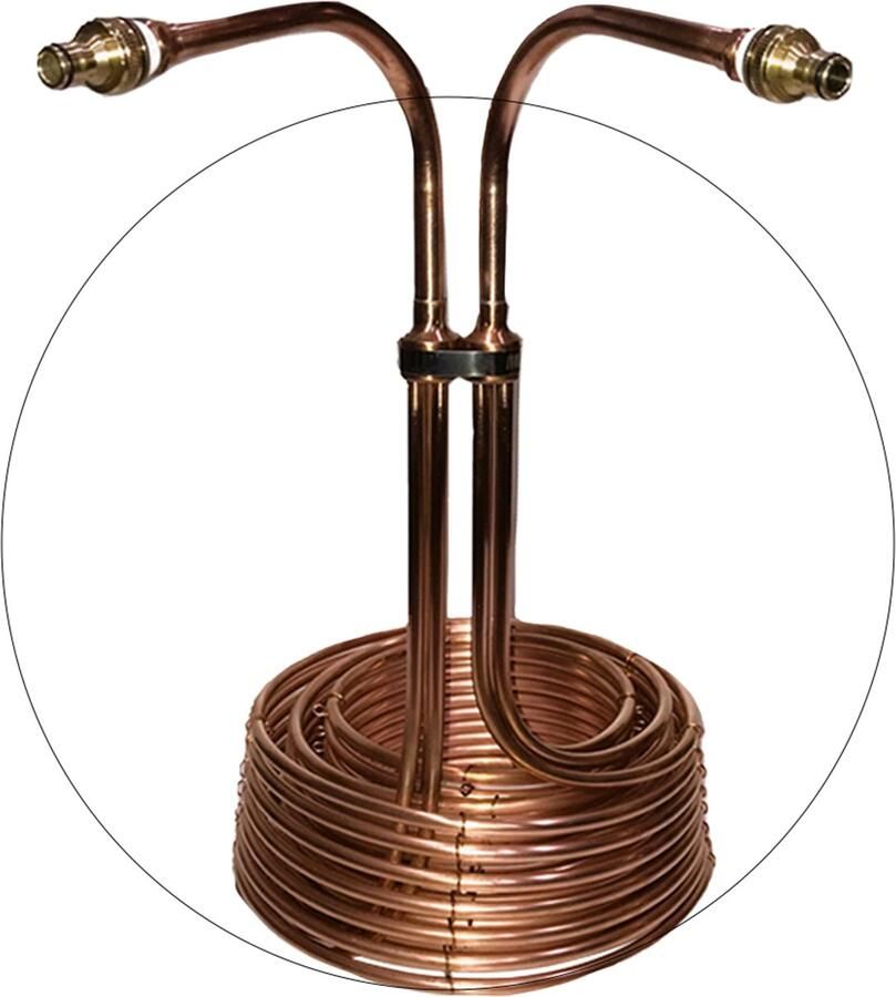 JaDeD Brewing Concentric Hydra™ Koperen Wortkoeler Compacte Drievoudige Dompelkoeler Snelle Koelspiraal voor Bierbrouwen 19 L