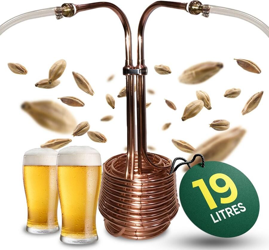JaDeD Brewing Jaded Brewery The Scylla™ Koperen Wortkoeler Drievoudige Dompelkoeler Snelle Koelspiraal voor Bierbrouwen 19 L
