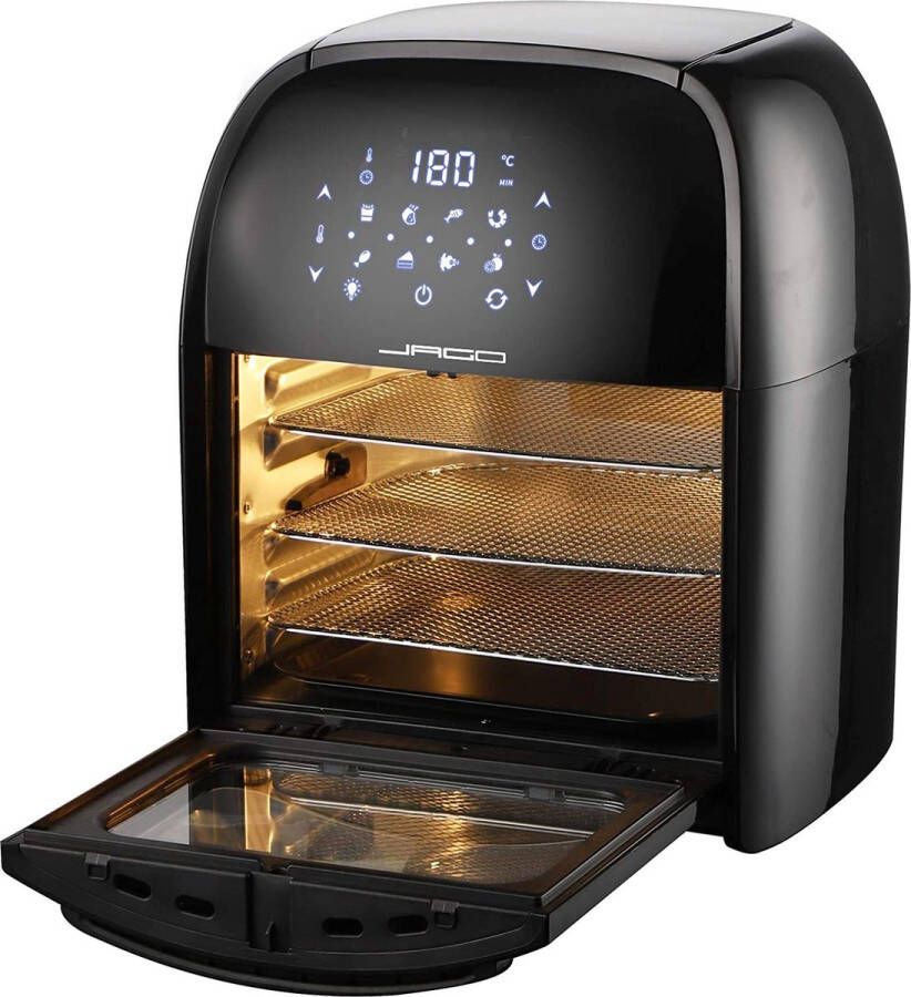 Jago Airfryer Friteuse Airfryer XXL 12 L 1800W LED touchscreen Zwart