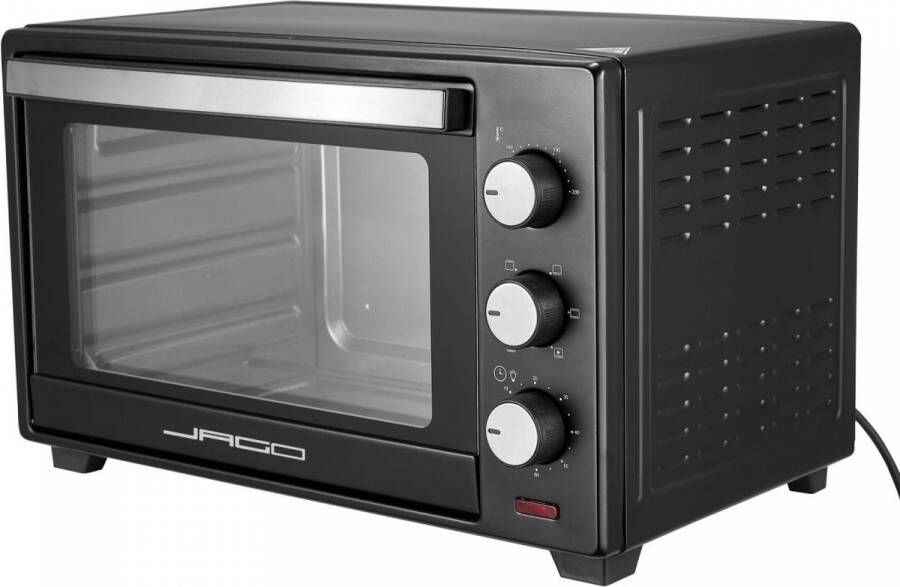 Jago Mini-oven met circulatielucht en timer binnenverlichting dubbele glazen deur 1600W 30L - Foto 1
