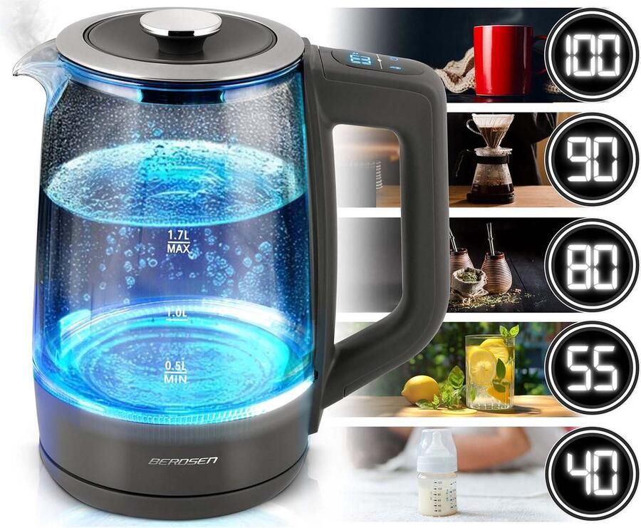 Janshop Berdsen BD-711 glazen waterkoker 1 7l