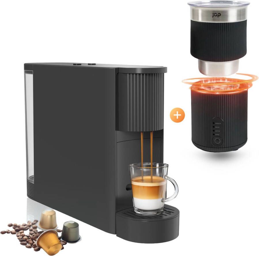 JAP Appliances Capsura + Milky Whirl Koffiecupmachine met melkopschuimer (Bundel)