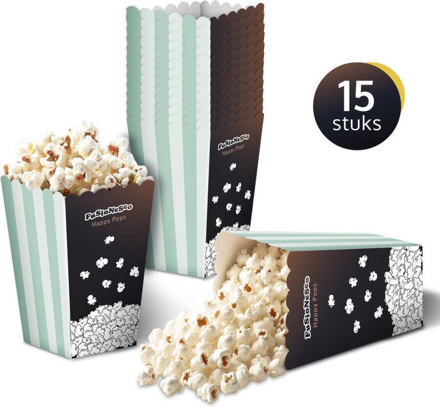 JAP Appliances Happy Pops Box 15 Popcorn bakjes Stevige popcorn zakjes