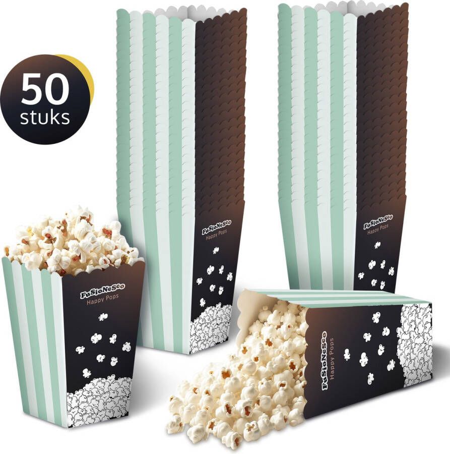 JAP Appliances Happy Pops Box 50 Popcorn bakjes Stevige popcorn zakjes