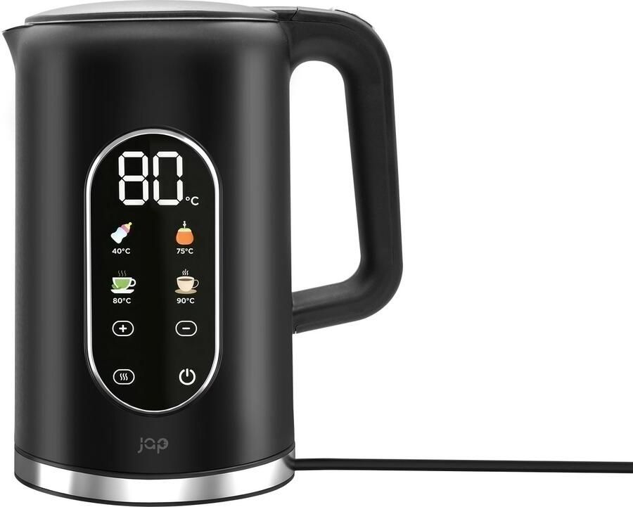 JAP Appliances Aquanova Waterkoker (1.7 liter) met temperatuurregeling Warmhoudfunctie 40°C voor babyvoeding Zwart - Foto 2