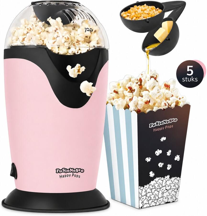 Petra electric PT0493GRVDEEU7 Retro Popcorn machine (1200W) Inclusief maatbeker Hetelucht popcorn maker Zonder olie of boter