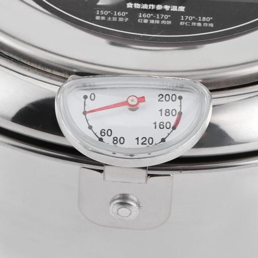 Japanse Stijl Frituurpan Mini Friteuse Pot Roestvrijstalen Frituurpan Keukengereedschap Compatibel Met Thermometer Inductiekookplaat(S 20Cm)