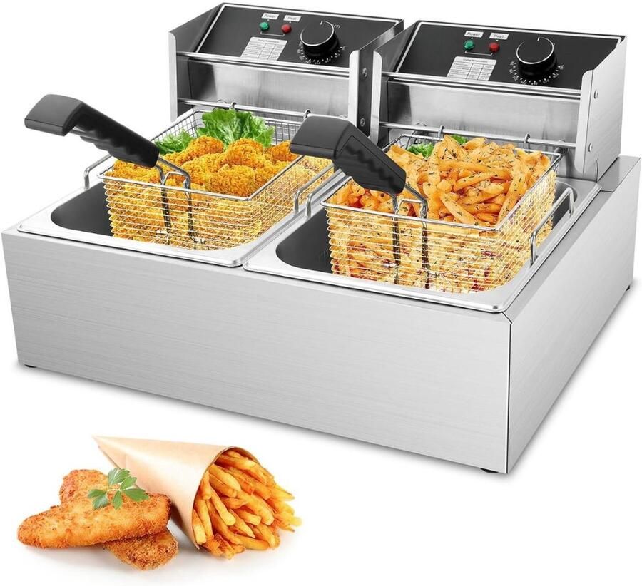 Lìon Frituurpan Frituurpannen Friteuse Zilver 44cm x 55cm x 30cm