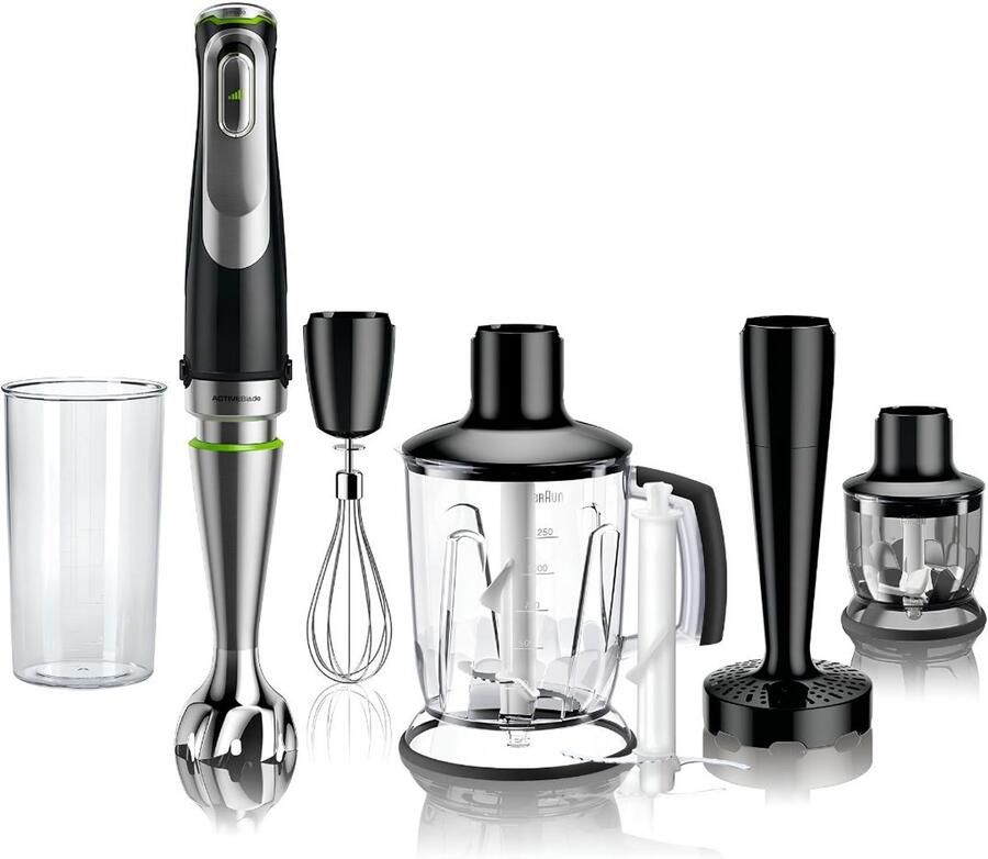 JCP Staafmixer Set Staafmixer Met Hakmolenopstelling Zwart 7cm x 7cm x 41cm