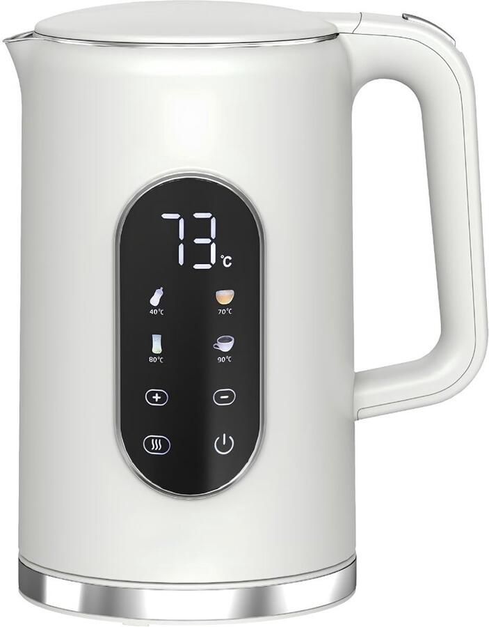 JCP Waterkoker Digitaal Temperatuurdisplay Theeketel Wit 16cm x 12cm x 26cm