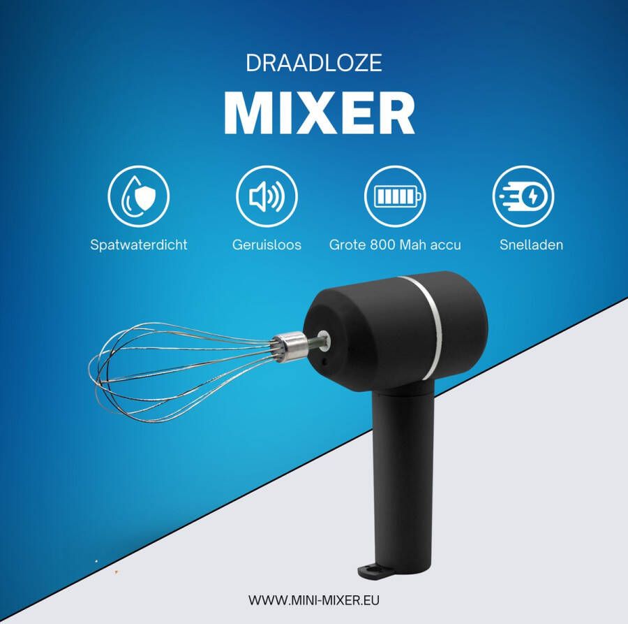 JEBA USB Handmixer Mixers Mixer Hand Mixer- Blender Handmixer Oplaadbaar Mixen Baken- Twee gardes
