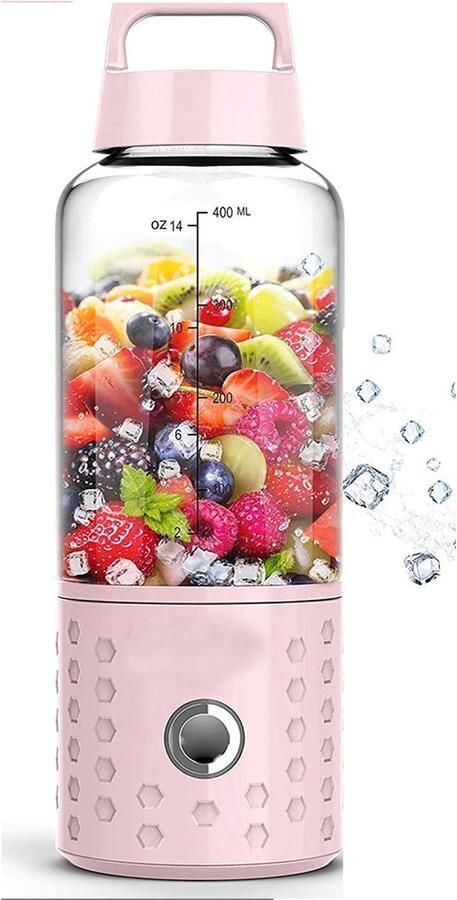 JeiibrZui Draagbare Smoothieblender Minimixer Voor Op Reis Krachtig Vermogen En Makkelijk Gebruik 1 Stuk Roze