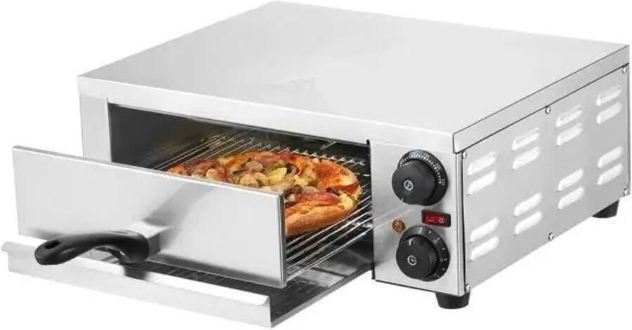 Jermore SucceBuy Elektrische Pizzaoven 1500W – 12 Inch Commercieel & Thuisgebruik RVS 50–350°C