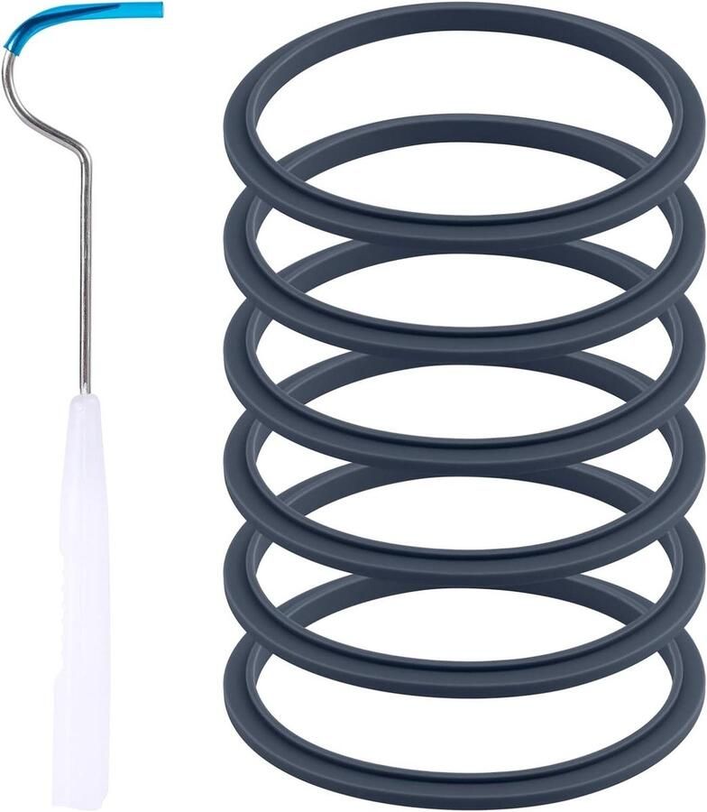 JGS Premium Vervangende Pakking Rubberen Afdichtring voor Blender Set van 6 Stuks met Demontagehaak Onderdelen Compatibel met Nutribullet Pro 900W Duurzame Kwaliteitakkering Snelle Vervanging & Installatie Keukenapparatuuraccessoires