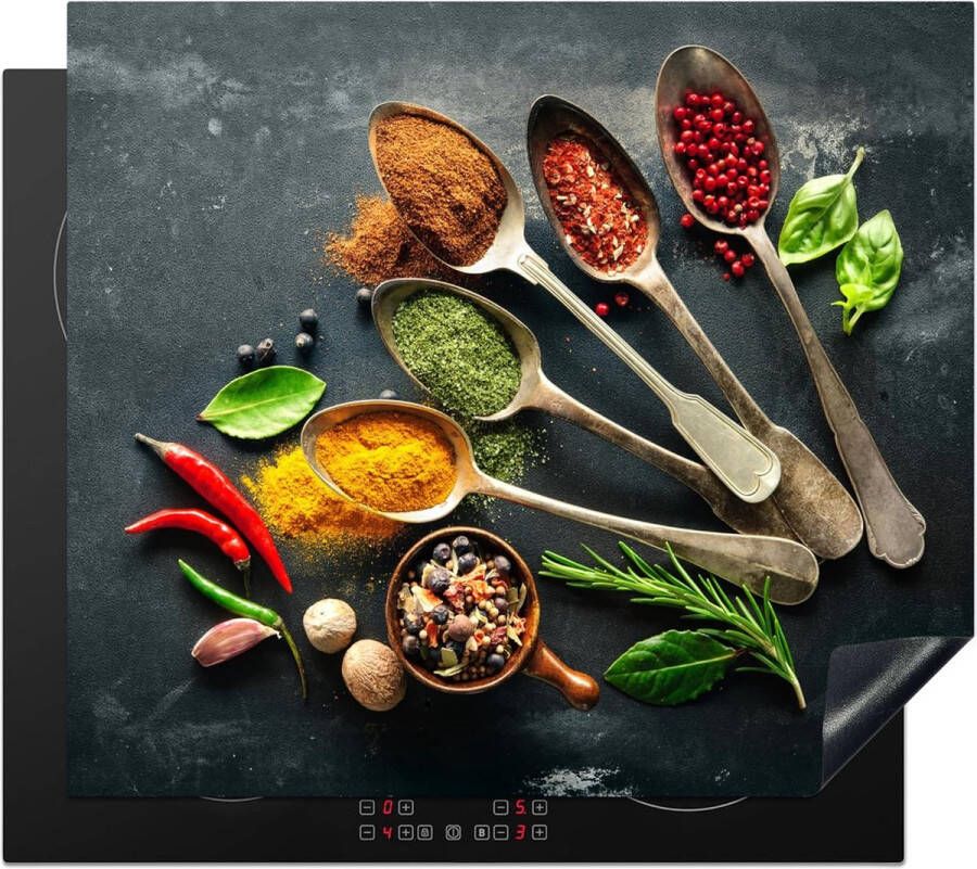 JGS Keuken Beschermplaat voor Kookplaat met Stijlvolle Foto Print en Betonnen Uiterlijk in Grijs