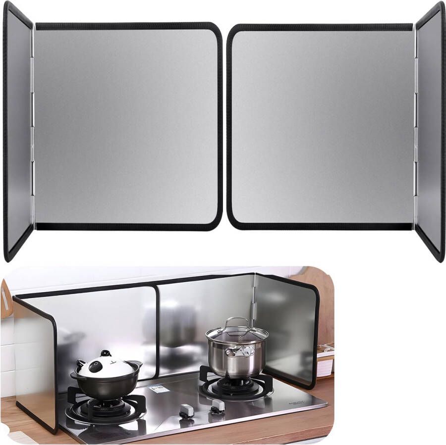 JGS Opvouwbare Spatbescherming voor Fornuis met Antiaanbaklaag voor Vetvrij Koken