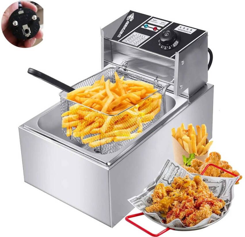 JLA Commerce Elektrische Friteuse 2500W 6 Liter Inhoud 220V