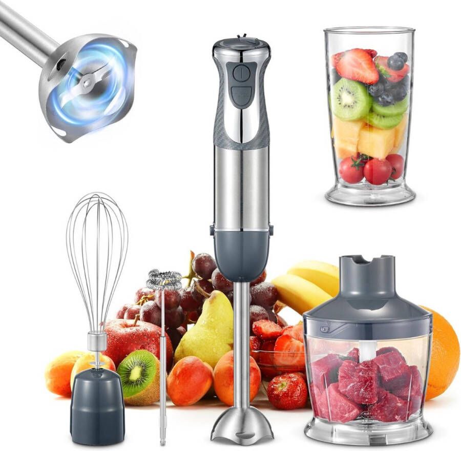 Brandloos Staafmixer Set Hakmolen Groentesnijder Soepmaker Draadloos