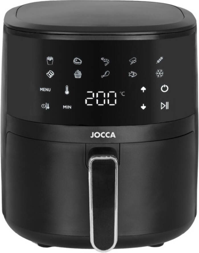 Jocca Airfryer Heteluchtfriteuse Digitale Airfryer Airfryers 4L Airfryer xl Airfryer xxl 1200W Zwart 2219