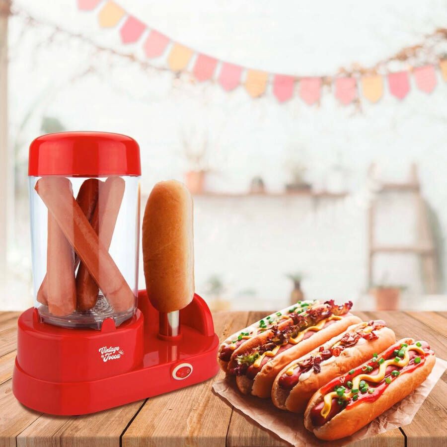 Jocca Bodegon Hotdogmaker Hotdog Machine Hotdog Grill Hotdog Cooker Hotdog Maker Rood 7309R - Foto 1