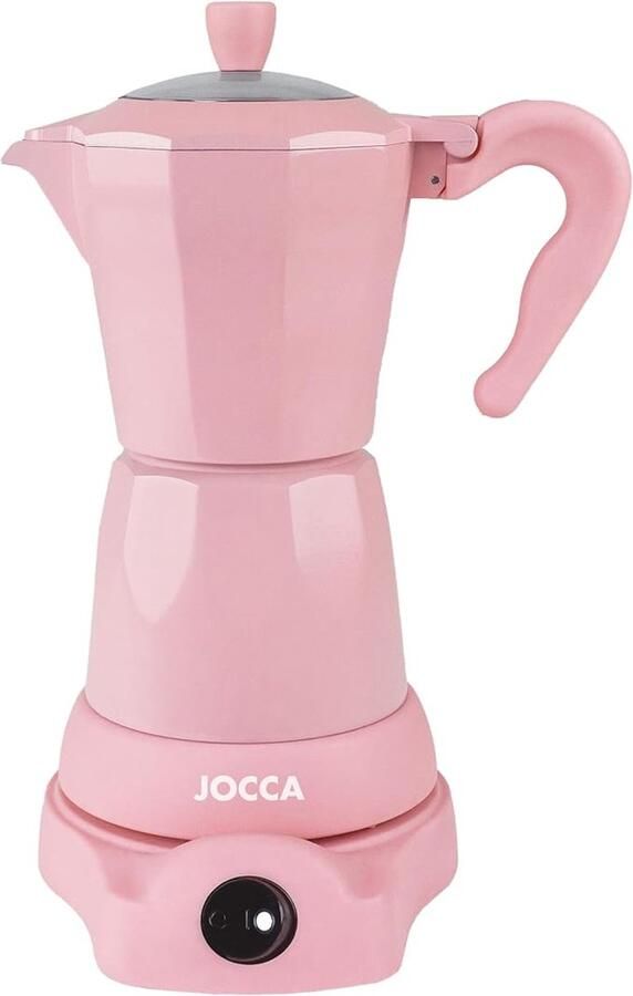 Jocca elektrische Italiaanse koffiemachine 6 kopjes – 480 W – 360° draaibasis – Roze