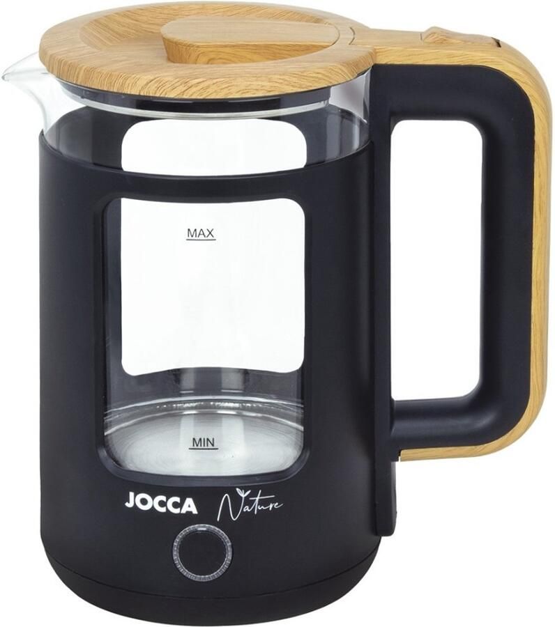 Jocca Waterkoker 1 8 L Nature – RVS binnenkant & droogkookbeveiliging – Zwart Roestvrij 2186N
