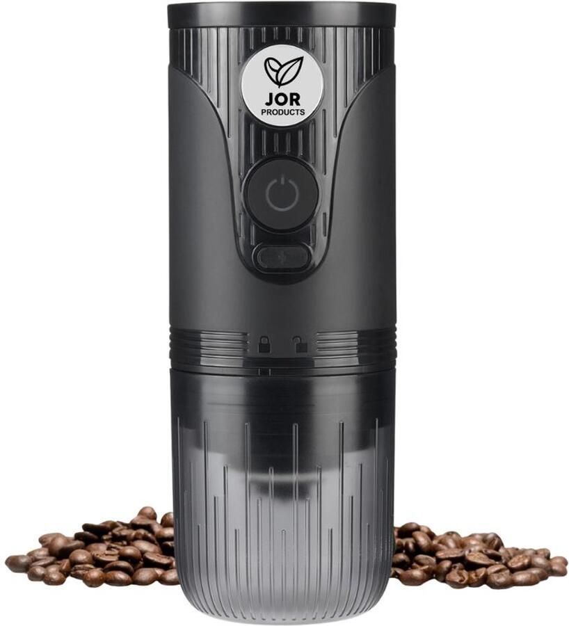 JOR Products JOR s Elektrische Koffiemolen – Koffiebonen Maler – Accu & Draadloos – 7 Maalstanden – Keramische Maalschijven – Espresso – Camping