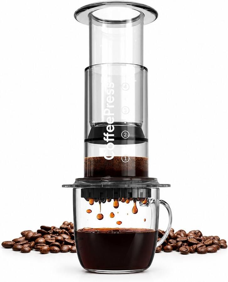 JOR Products JOR s Coffee Press Transparant Aeropress Koffiezetapparaat Koffiebonen Koffie Espressomachine Reizen Camping incl RVS Filter