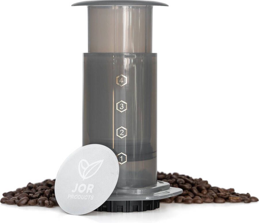 JOR Products JOR s Coffee Press Aeropress Koffiezetapparaat Koffiebonen Koffie Espressomachine Reizen Filterhouder Camping incl RVS Filter
